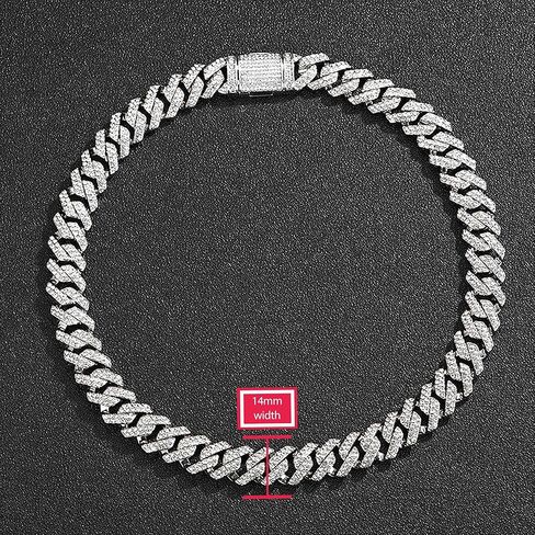 قلادة من سلسلة ربط ميامي الكوبية الصلبة من EMESLY (طول 16، 18، 20، 22، 24، 30 بوصة)؛ سوار هيب هوب (طول 8 بوصات) للرجال والنساء؛ هدية مثالية للمجوهرات المثلج in Kuwait