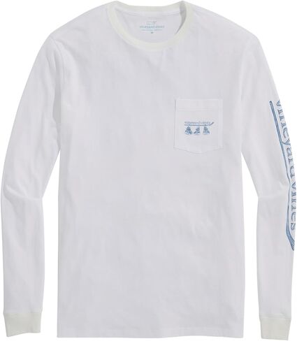 تيشيرت رجالي من Vineyard Vines لرياضة الهوكي المرسومة بأكمام طويلة وجيب in Kuwait