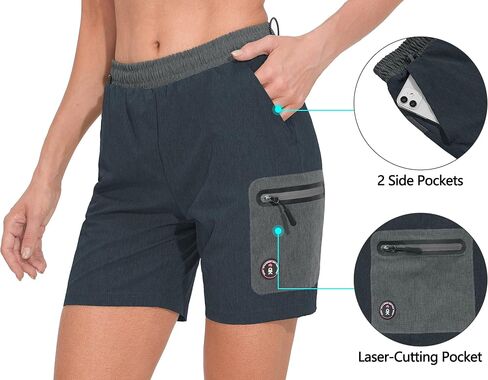 Little Donkey Andy Women's 7 Inches Quick Dry Golf Shorts Stretch Athletic Shorts with Liner, Laser-Cutting Pockets in Saudi Arabia