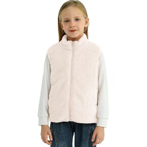 BAYRTIC Girls Boys Zippered Vest Warm Soft Fleece Outerwear Jacket with Pockets 3-12 Years