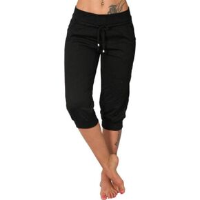 Bwogeeya Womens Capri Yoga Pants Loose Drawstring Pajama Pants Lounge Joggers Pants with Pockets
