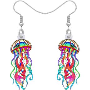 RAIDIN Acrylic Cute Crab Turtle Octopus Jellyfish Ocean Animals Dangle Drop Earrings for Women Girls Ocean Jewelry Gifts for Women Charms in Kuwait