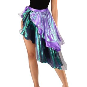 Kakaco Long Fairy Skirt Sparkly Tie On Skirt Elf Dance Tutus Party Outfit Skirt for Women and Girls