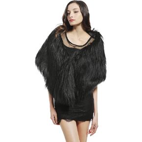 Women's Faux Fur Scarf Wrap Neck Warmer Shrug Poncho Wedding Party Bridal Stole Winter Bridesmaid Cape Shawl Wrap Cover Coat in Kuwait