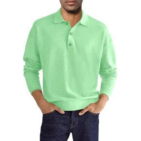 رجل عادية كم طويل قمصان بولو متماسكة الكلاسيكية قمصان غولف البلوزات الحرارية Rrgular بياقة تي شيرت بلايز عادي in Kuwait