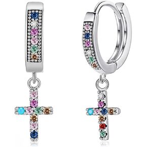 أقراط متقاطعة مطلية عيار 18 قيراط للنساء والرجال أقراط متقاطعة متدلية على شكل قلب سبايك متقاطع أقراط هوجي الأولية الحد الأدنى من المجوهرات للنساء والفتيات in Kuwait