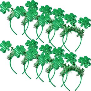 10 قطع من عصابات الرأس القديس باتريك شامروك أخضر شامروك هيد بوبرز عيد القديس باتريك من ترونيسترو، عصابة رأس احتفالية لعيد القديس باتريك لتزيين زي الحفلات الإيرلندية in Kuwait