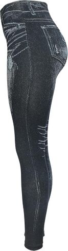 KMystic Women's Denim Print Fake Jeans Leggings in Kuwait