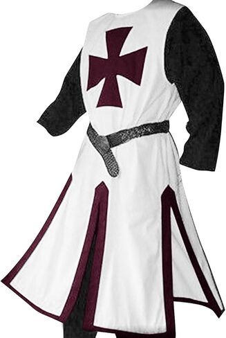 Runcati Mens Medieval Crusader Knights Tunic Renaissance Warrior Templar Cosplay Costumes Tops in Saudi Arabia