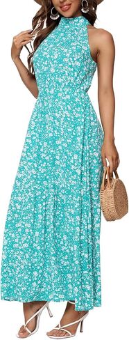 Feiersi Women’s Casual Sleeveless Long Maxi Dress Flowy Loose Ruffle Sundress in Saudi Arabia