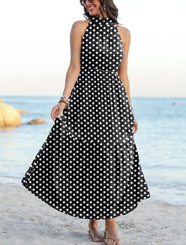 Feiersi Women’s Casual Sleeveless Long Maxi Dress Flowy Loose Ruffle Sundress in Saudi Arabia