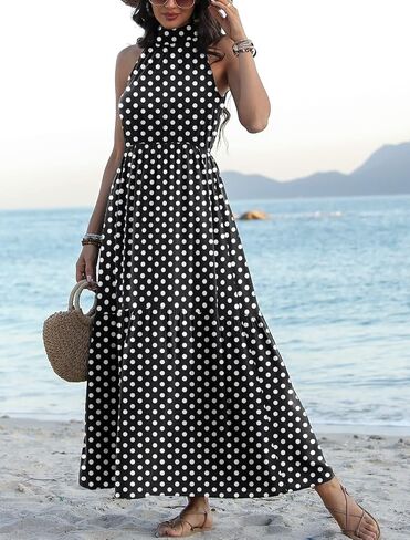 Feiersi Women’s Casual Sleeveless Long Maxi Dress Flowy Loose Ruffle Sundress in Saudi Arabia