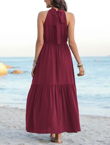 Feiersi Women’s Casual Sleeveless Long Maxi Dress Flowy Loose Ruffle Sundress in Saudi Arabia