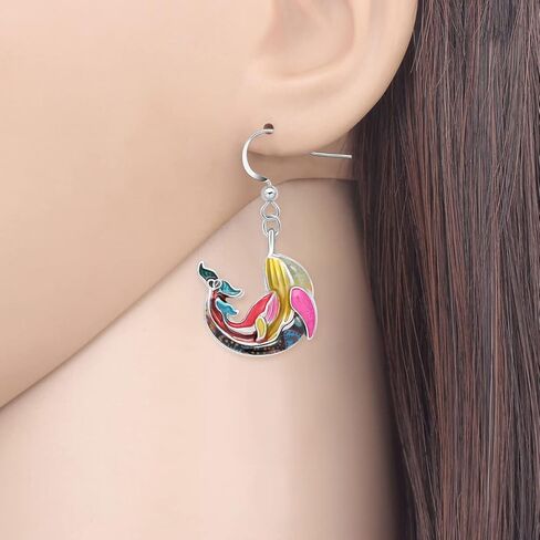 LONYOO Mothers Day Gifts Enamel Cute Ocean Whale Earrings Dangle Zinc Alloy Whale Gifts for Women Mom Girls Charms in Saudi Arabia