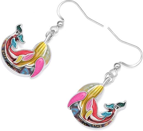 LONYOO Mothers Day Gifts Enamel Cute Ocean Whale Earrings Dangle Zinc Alloy Whale Gifts for Women Mom Girls Charms in Saudi Arabia