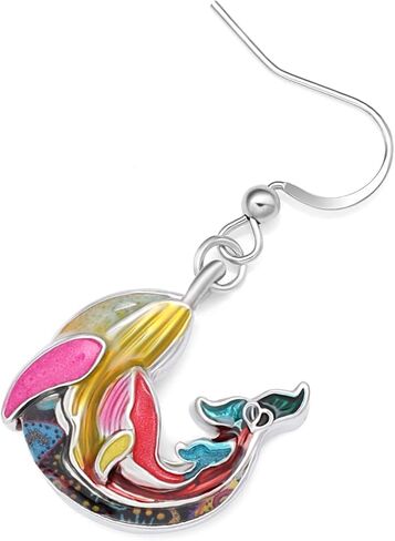 LONYOO Mothers Day Gifts Enamel Cute Ocean Whale Earrings Dangle Zinc Alloy Whale Gifts for Women Mom Girls Charms in Saudi Arabia
