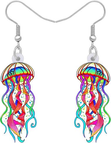 RAIDIN Acrylic Cute Crab Turtle Octopus Jellyfish Ocean Animals Dangle Drop Earrings for Women Girls Ocean Jewelry Gifts for Women Charms in Kuwait