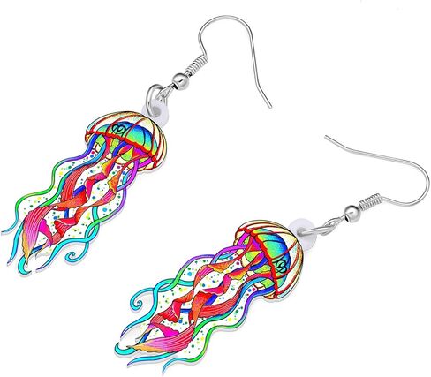 RAIDIN Acrylic Cute Crab Turtle Octopus Jellyfish Ocean Animals Dangle Drop Earrings for Women Girls Ocean Jewelry Gifts for Women Charms in Kuwait