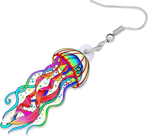 RAIDIN Acrylic Cute Crab Turtle Octopus Jellyfish Ocean Animals Dangle Drop Earrings for Women Girls Ocean Jewelry Gifts for Women Charms in Kuwait