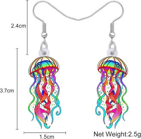 RAIDIN Acrylic Cute Crab Turtle Octopus Jellyfish Ocean Animals Dangle Drop Earrings for Women Girls Ocean Jewelry Gifts for Women Charms in Kuwait