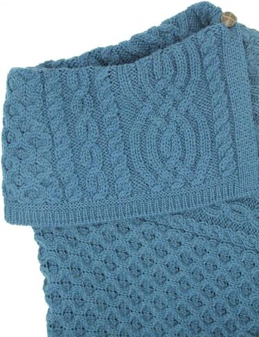 Aran Crafts Women's Cable Knit Buttoned Cowl Neck Poncho (100% Merino Wool) in Saudi Arabia
