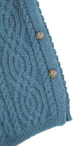 Aran Crafts Women's Cable Knit Buttoned Cowl Neck Poncho (100% Merino Wool) in Saudi Arabia
