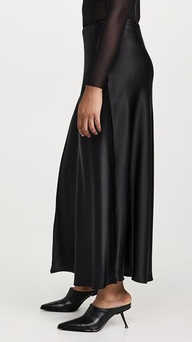 DANNIJO Women's Silk Midi Skirt with High Slit in Kuwait