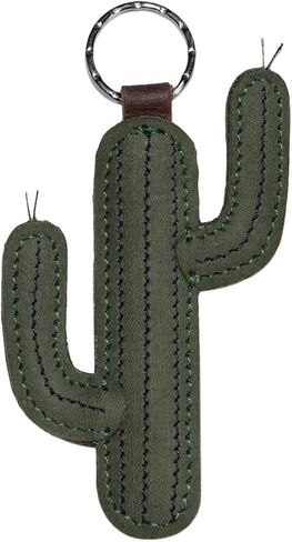 Hide & Drink, Cactus Desert Plant Keychain Handmade from Full Grain Leather - Peat Moss, Green, S in Saudi Arabia