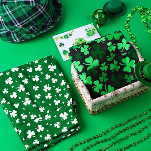 Janmercy 2 Pcs St. Patrick's Day Leggings High Waist Green Clover Leaves Leggings Irish Shamrock Tights Women Parties in Saudi Arabia