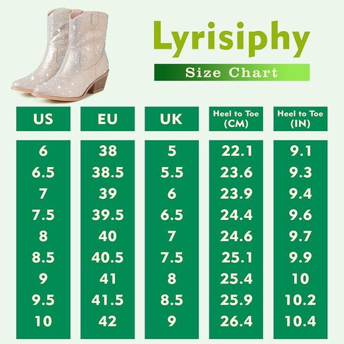 Lyrisiphy حجر الراين أحذية رعاة البقر للنساء أشار تو راعية البقر الأحذية سباركلي الأحذية بريق الأحذية واسعة العجل الأحذية الغربية الأحذية الوردي in Kuwait