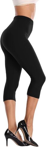 EAST BUND High Waisted Soft Capri Leggings - Stretchy & Opaque - Regular & Plus Size in Saudi Arabia