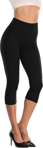 EAST BUND High Waisted Soft Capri Leggings - Stretchy & Opaque - Regular & Plus Size in Saudi Arabia