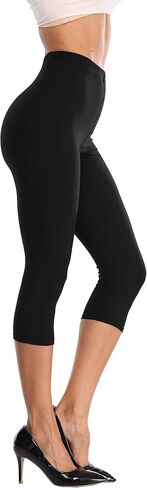 EAST BUND High Waisted Soft Capri Leggings - Stretchy & Opaque - Regular & Plus Size in Saudi Arabia