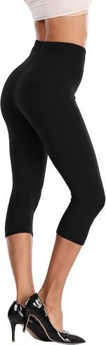 EAST BUND High Waisted Soft Capri Leggings - Stretchy & Opaque - Regular & Plus Size in Saudi Arabia