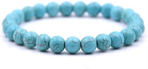 Jude Jewellers سوار متعدد الألوان من أحجار الحمم الفيروزية الطبيعية المرنة واليوجا الرياضية in Kuwait