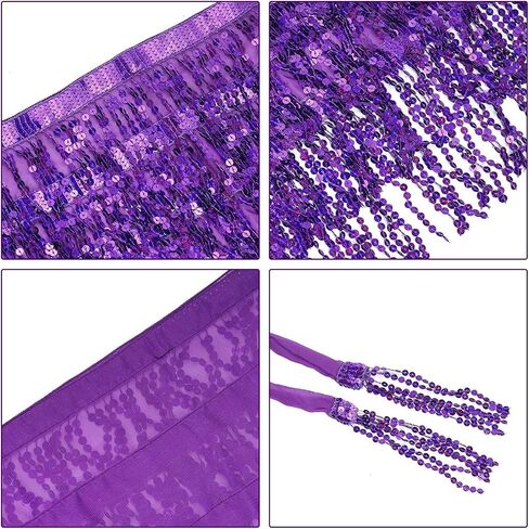 Sequin Belly Dance Hip Scarf Women Girls Sparkly Carnival Festival Party Costumes Outfit Space Cowgirl in Saudi Arabia
