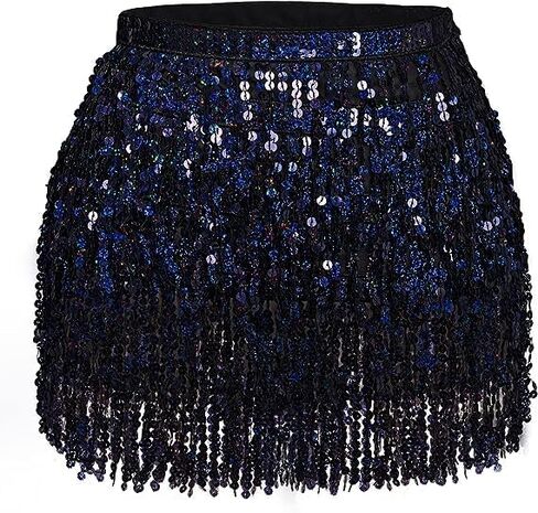 Sequin Belly Dance Hip Scarf Women Girls Sparkly Carnival Festival Party Costumes Outfit Space Cowgirl in Saudi Arabia