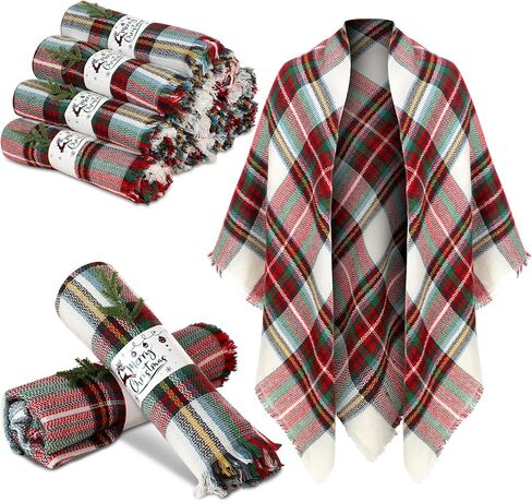 24 عبوة من شال الباشمينا للكريسماس هدايا الحفلات بالجملة مع غلاف عيد ميلاد سعيد وفروع صنوبر صناعية للعطلات in Kuwait
