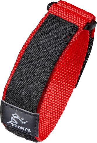 ALPINE Sporty Padded Nylon Fabric watch band - 16, 20, 22 mm (20MM, RED/BLACK) in Saudi Arabia