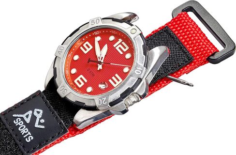 ALPINE Sporty Padded Nylon Fabric watch band - 16, 20, 22 mm (20MM, RED/BLACK) in Saudi Arabia