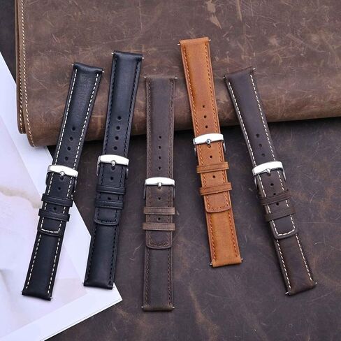 حزام ساعة BISONSTRAP مع إصدار سريع، أشرطة بديلة جلدية قديمة (14 مم - 24 مم) in Saudi Arabia