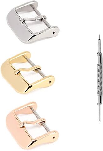 NA 18mm Watch Clasp Watch band strap Universal Pin buckle PVD Plate Stainless Steel Buckle Replacement(3 packed) in Saudi Arabia