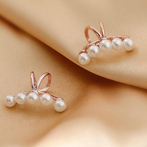 Pearl Ear Cuff for Women Trendy Ear Cuffs Earrings Non Piercing Pearl Cartilage Cuff Jewelry Gift for Teen Girls in Saudi Arabia