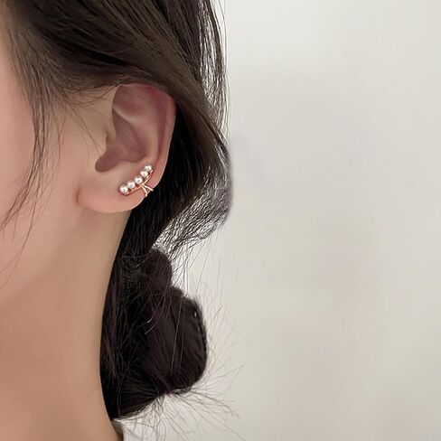 Pearl Ear Cuff for Women Trendy Ear Cuffs Earrings Non Piercing Pearl Cartilage Cuff Jewelry Gift for Teen Girls in Saudi Arabia