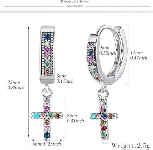 أقراط متقاطعة مطلية عيار 18 قيراط للنساء والرجال أقراط متقاطعة متدلية على شكل قلب سبايك متقاطع أقراط هوجي الأولية الحد الأدنى من المجوهرات للنساء والفتيات in Kuwait