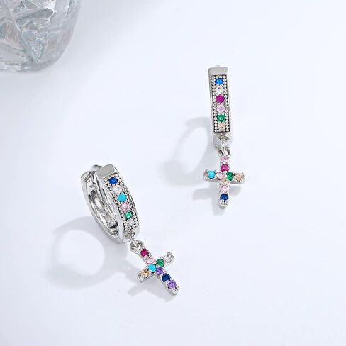 أقراط متقاطعة مطلية عيار 18 قيراط للنساء والرجال أقراط متقاطعة متدلية على شكل قلب سبايك متقاطع أقراط هوجي الأولية الحد الأدنى من المجوهرات للنساء والفتيات in Kuwait