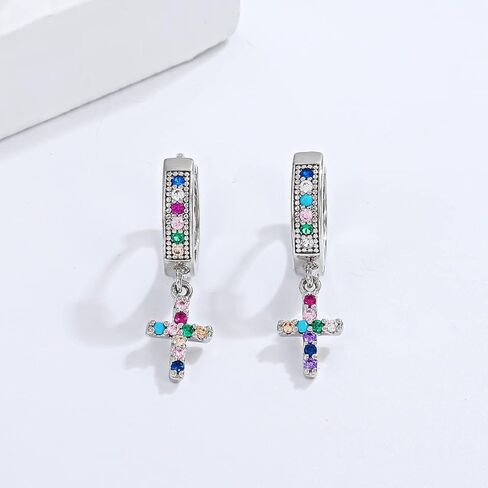 أقراط متقاطعة مطلية عيار 18 قيراط للنساء والرجال أقراط متقاطعة متدلية على شكل قلب سبايك متقاطع أقراط هوجي الأولية الحد الأدنى من المجوهرات للنساء والفتيات in Kuwait