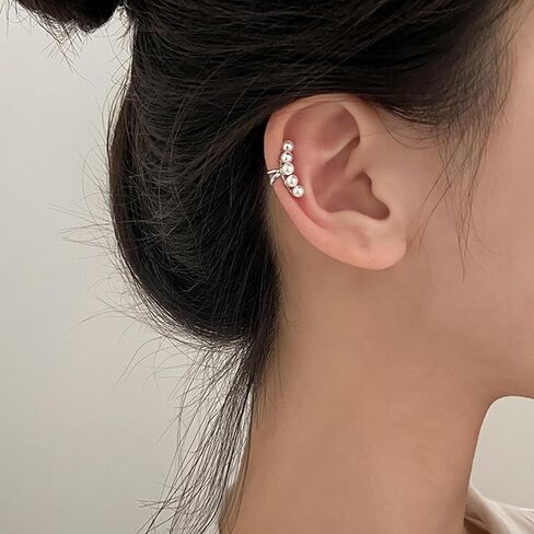 Pearl Ear Cuff for Women Trendy Ear Cuffs Earrings Non Piercing Pearl Cartilage Cuff Jewelry Gift for Teen Girls in Saudi Arabia