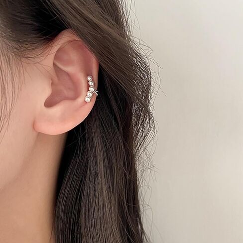Pearl Ear Cuff for Women Trendy Ear Cuffs Earrings Non Piercing Pearl Cartilage Cuff Jewelry Gift for Teen Girls in Saudi Arabia