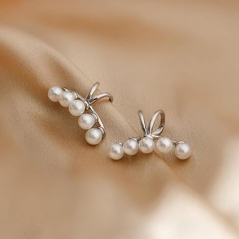 Pearl Ear Cuff for Women Trendy Ear Cuffs Earrings Non Piercing Pearl Cartilage Cuff Jewelry Gift for Teen Girls in Saudi Arabia